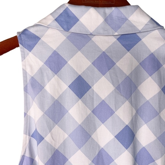 TOMMY HILFIGER NWT Gingham Check Tie Waisted Tiered Dress Size 4  in Blue - Picture 12 of 15